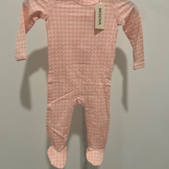 Cozy Pink Waffle Footie One Piece - Picture 2 of 4